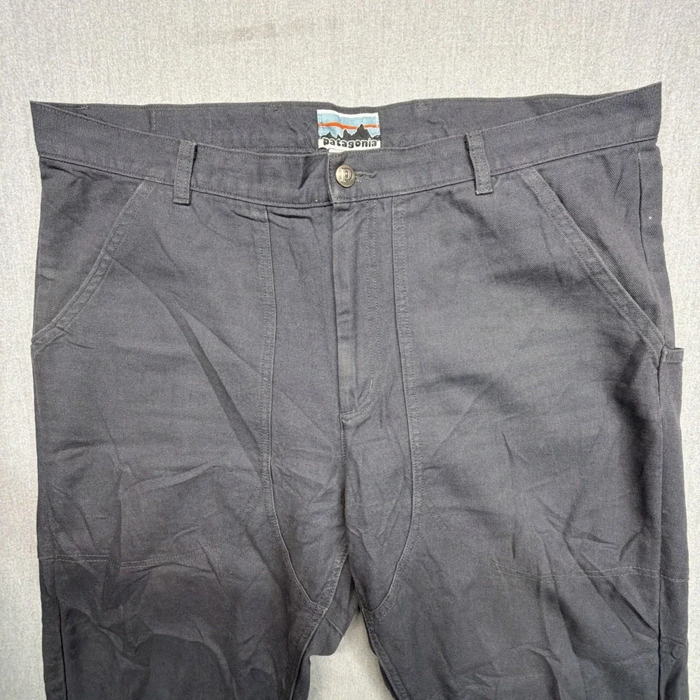 Patagonia Original‎ Stand Up Pants Double Knee Grey Canvas Size 38 Organic
